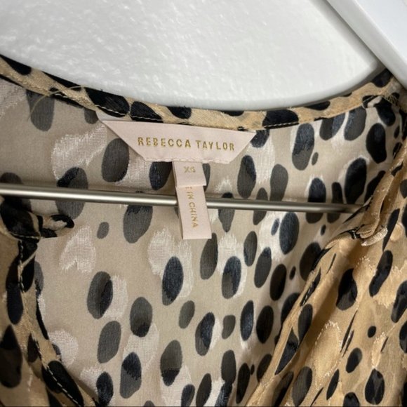 Rebecca Taylor Animal Print Silk Blend Blouse - Picture 3 of 6